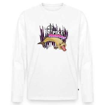 Brochet - T-shirt manches longues Premium bio Homme - blanc - Devant - Nico (187cm)