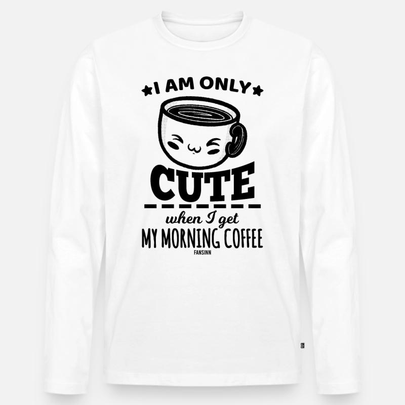 süße Kaffeetasse - Männer Premium Bio Langarmshirt - Weiß