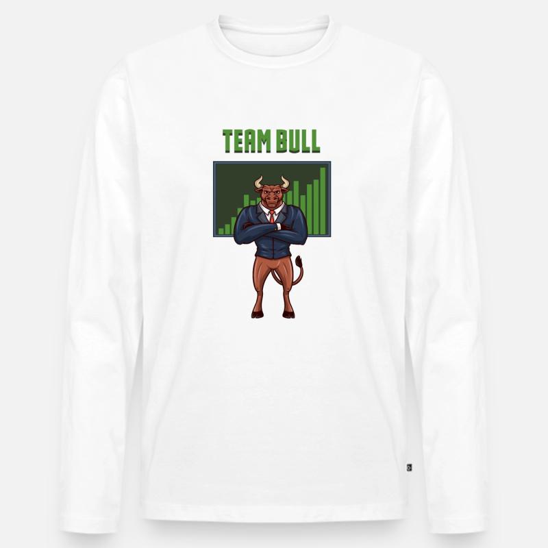 Team Bull - Männer Premium Bio Langarmshirt - Weiß