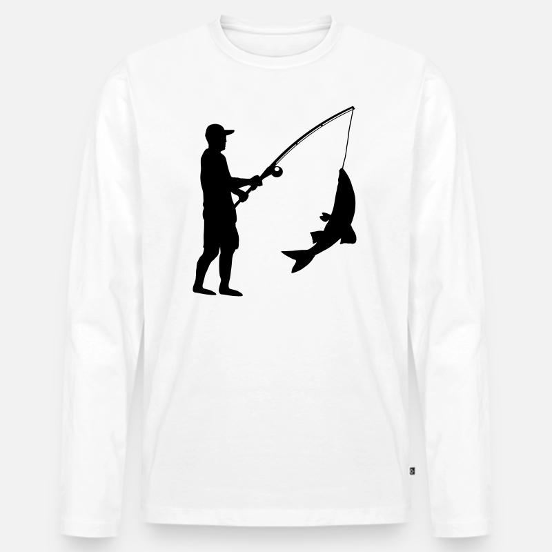 angler - Männer Premium Bio Langarmshirt - Weiß