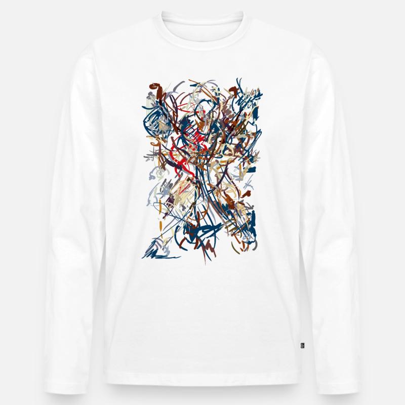 abstrakt - Männer Premium Bio Langarmshirt - Weiß