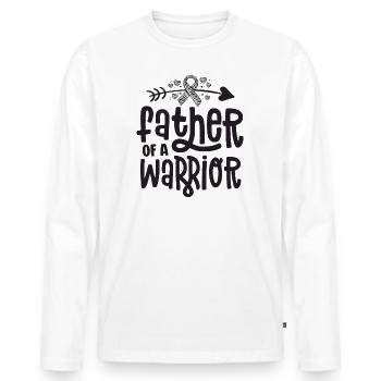 Vater eines Kriegerbewusstseins für seltene Krankheiten Zebra - Männer Premium Bio Langarmshirt - Weiß - Vorne - Nico (187cm)