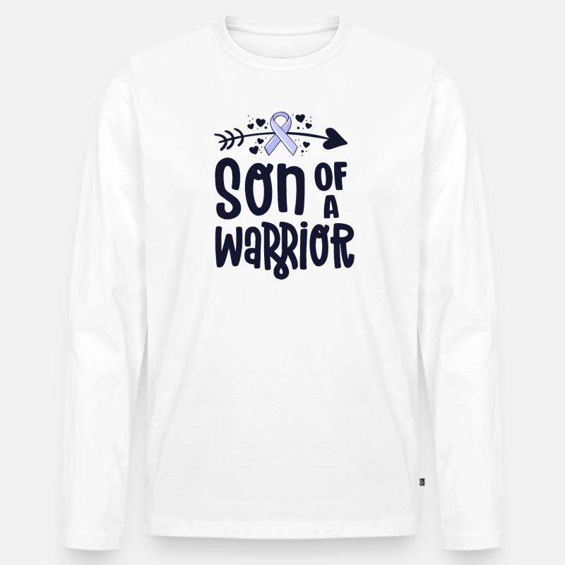 Sohn eines Kriegers - Männer Premium Bio Langarmshirt - Weiß