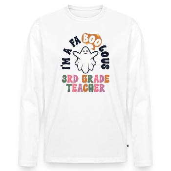 Lehrer Halloween Retro 3. Klasse Vintage Dritte - Männer Premium Bio Langarmshirt - Weiß - Vorne - Nico (187cm)