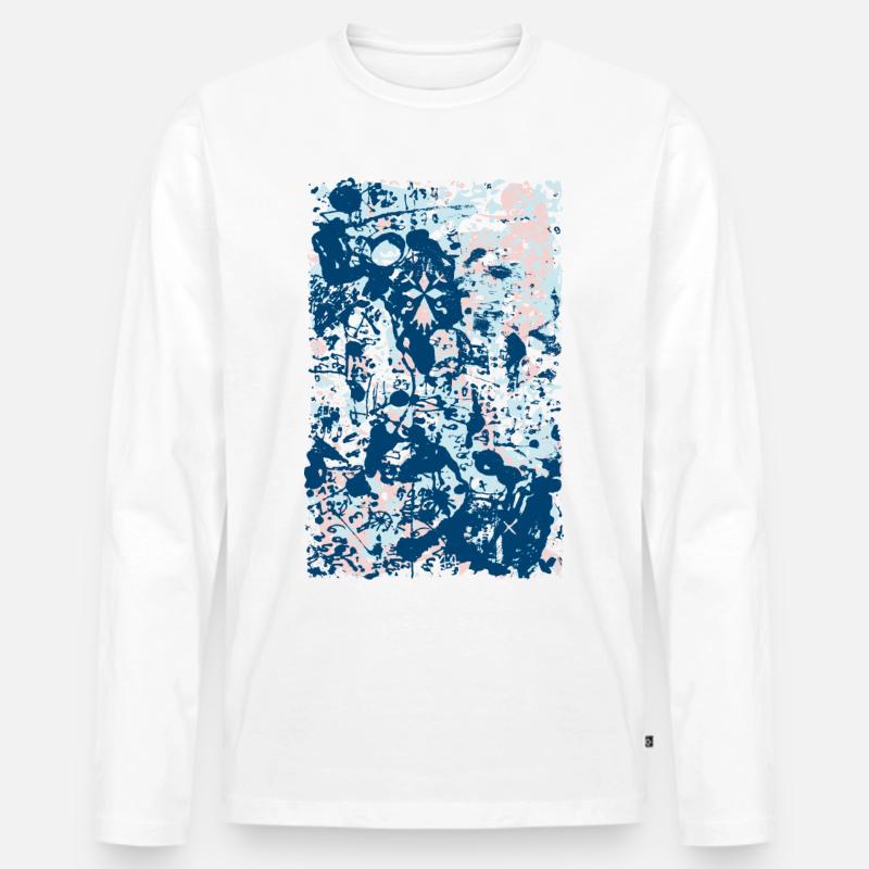 Geflecktes Hermelin - Männer Premium Bio Langarmshirt - Weiß