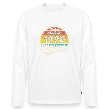33rd birthday man Original March born 1990 - Men's Premium Organic Long Sleeve Shirt - white - Front - Nico (187cm)