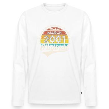 22nd birthday man Original March Born 2001 - Men's Premium Organic Long Sleeve Shirt - white - Front - Nico (187cm)