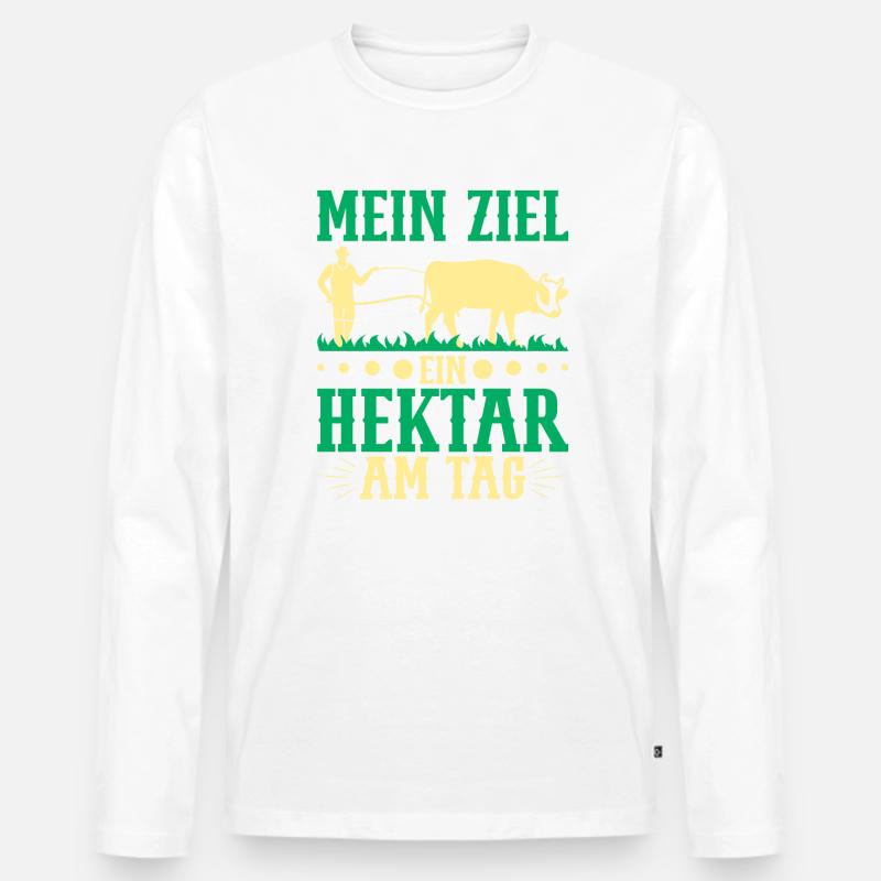 Traktorfahrer Hühnerbauer Landwirte - Männer Premium Bio Langarmshirt - undefined