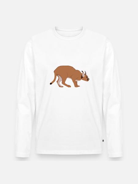 Luchskostüm Wildkatze Luchs Luchsliebhaber - Männer Premium Bio Langarmshirt - Weiß