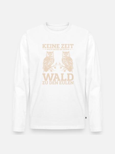 Eulenkostüm Eule Eule Motiv Eulenliebhaber - Männer Premium Bio Langarmshirt - Weiß