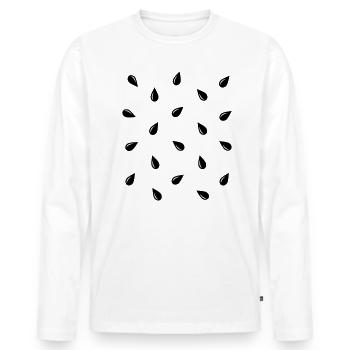 Melone Kostüm Kerne Wassermelone Obst Karneval - Männer Premium Bio Langarmshirt - Weiß - Vorne - Nico (187cm)