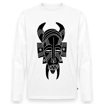 Démon noir africain - T-shirt manches longues Premium bio Homme - blanc - Devant - Nico (187cm)