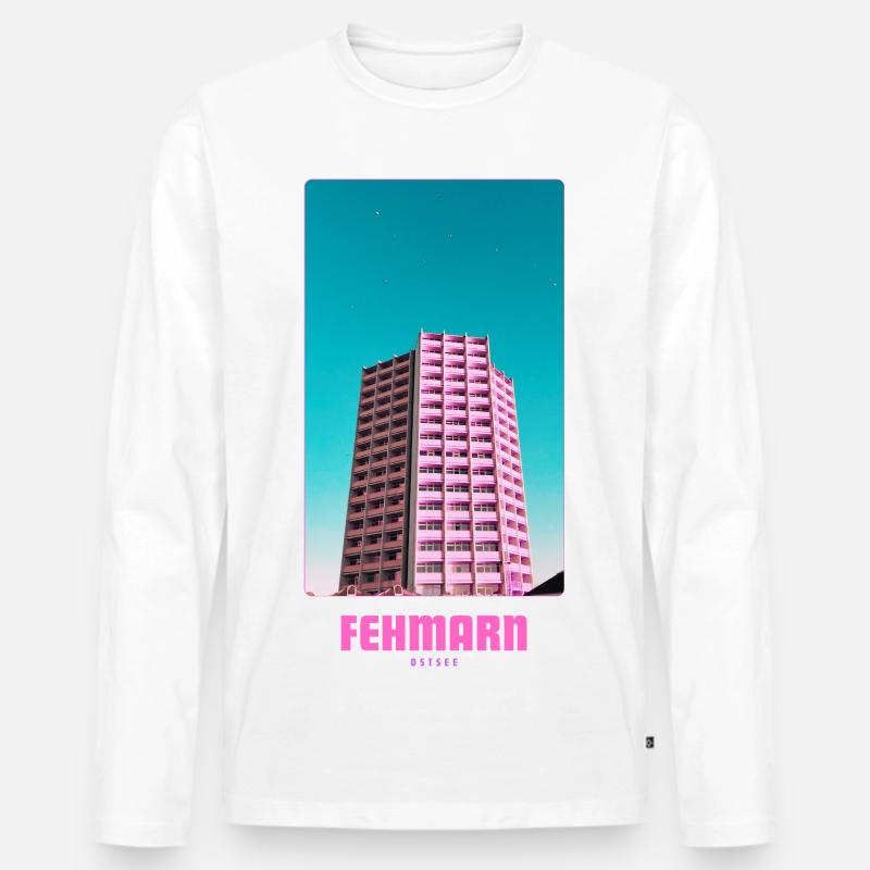 Fehmarn _ Ostsee  - Männer Premium Bio Langarmshirt - Weiß