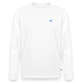 Omas gegen afd - Männer Premium Bio Langarmshirt - Weiß - Vorne - Nico (187cm)