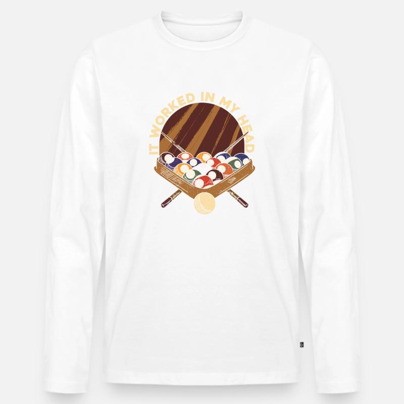 Billard Poolbillard - Männer Premium Bio Langarmshirt - Weiß