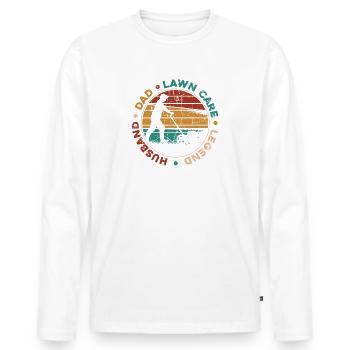 Lawn Mower Lawn Mower Garden - Men's Premium Organic Long Sleeve Shirt - white - Front - Nico (187cm)