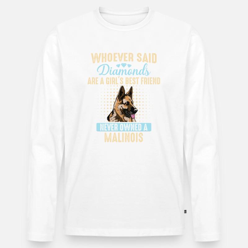 Malinois Hund - Männer Premium Bio Langarmshirt - Weiß