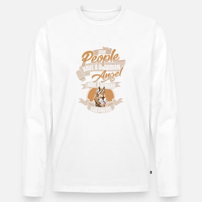 Deutscher Schäferhund Hund - Männer Premium Bio Langarmshirt - Weiß