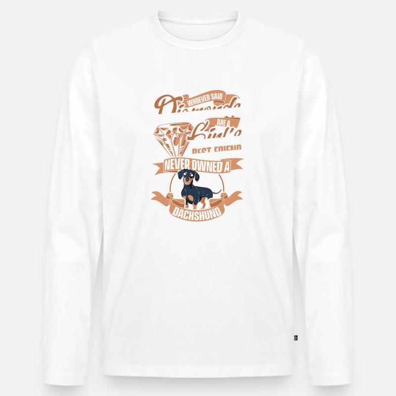 Deutscher Schäferhund Hund - Männer Premium Bio Langarmshirt - Weiß