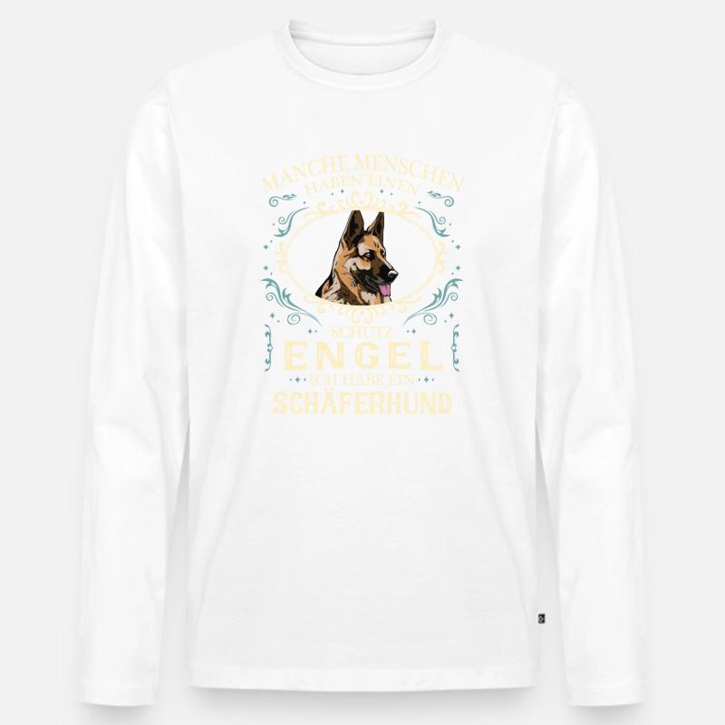Deutscher Schäferhund Hund Hundehalter - Männer Premium Bio Langarmshirt - Weiß