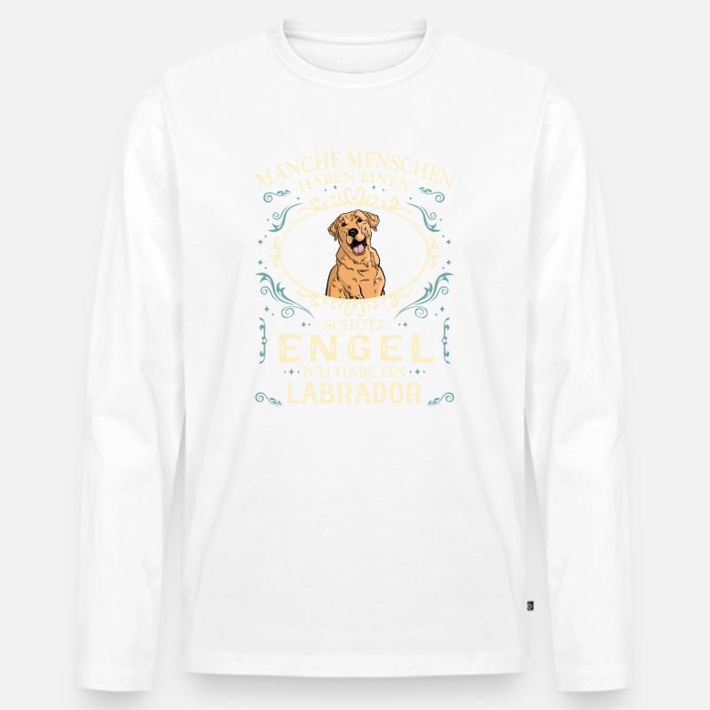 Labrador Hund Hundehalter - Männer Premium Bio Langarmshirt - Weiß