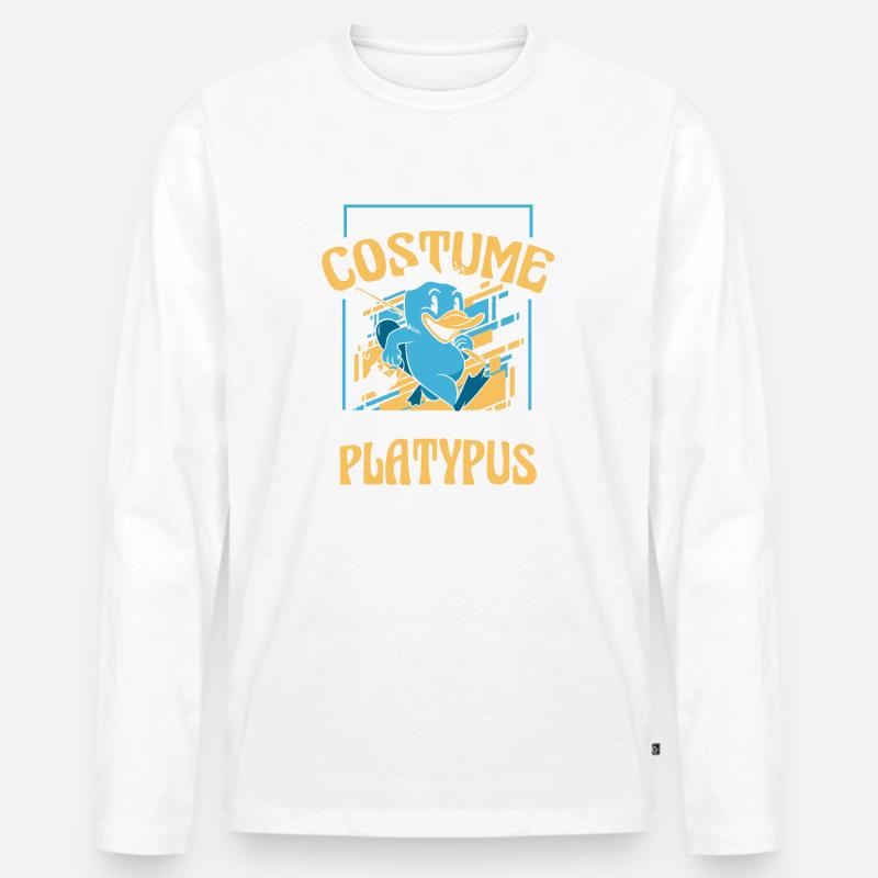 Schnabeltier Tier - Männer Premium Bio Langarmshirt - Weiß