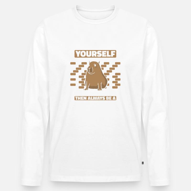 Capybara Nagetier Tier - Männer Premium Bio Langarmshirt - Weiß