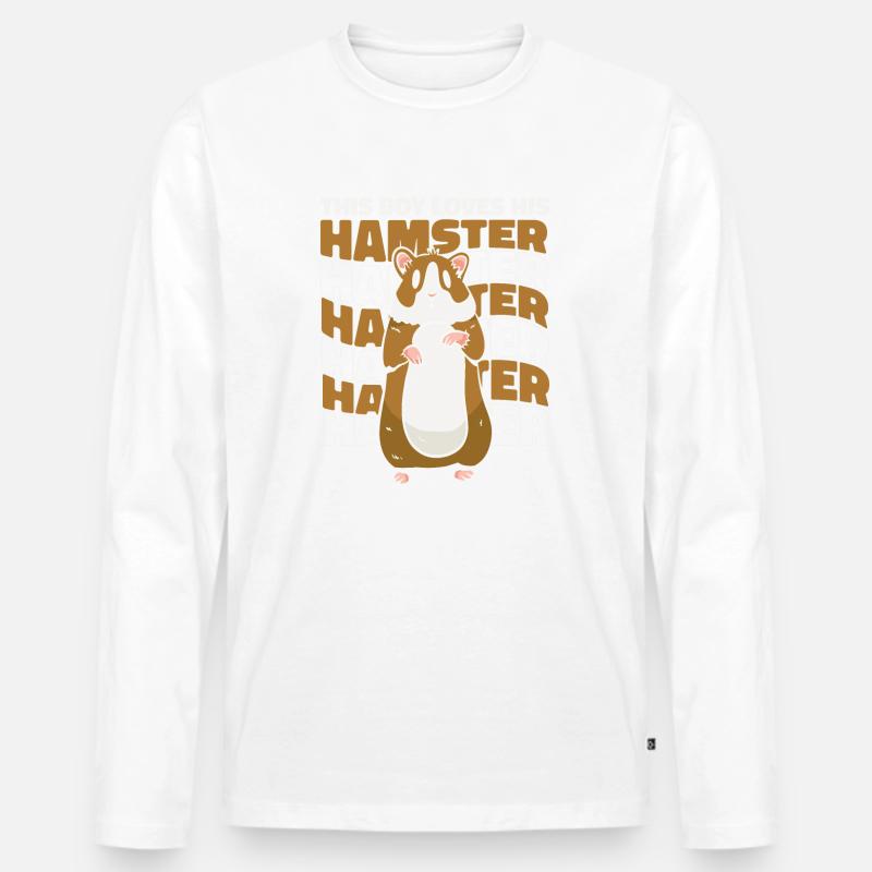 Hamster - Männer Premium Bio Langarmshirt - Weiß