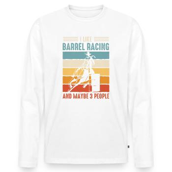 Courses de chevaux Courses de barils De chevaux Barils de chevaux - T-shirt manches longues Premium bio Homme - blanc - Devant - Nico (187cm)