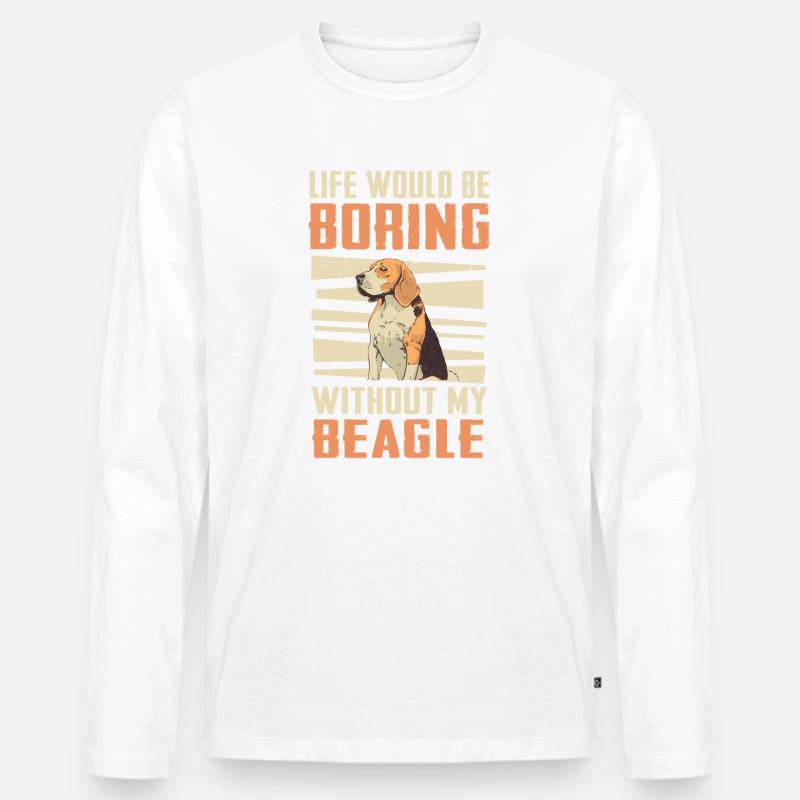 Beagle Hund - Männer Premium Bio Langarmshirt - Weiß