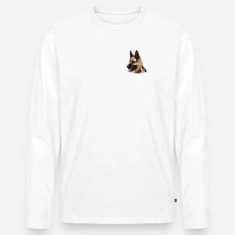 Malinois Hund - Männer Premium Bio Langarmshirt - Weiß