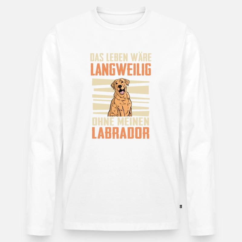 Labrador Hund - Männer Premium Bio Langarmshirt - Weiß