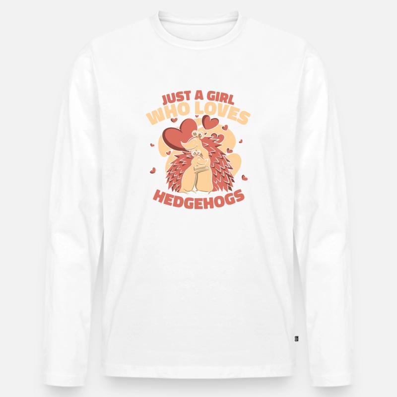 Igel Stachelig Tier Igel - Männer Premium Bio Langarmshirt - Weiß