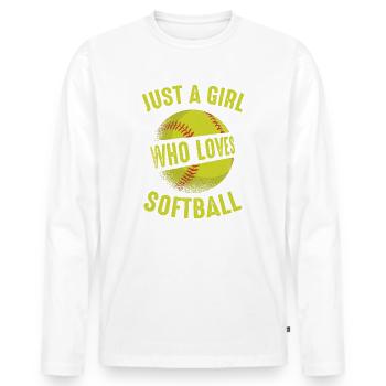 Softball Sport Softball Player - Men's Premium Organic Long Sleeve Shirt - white - Front - Nico (187cm)
