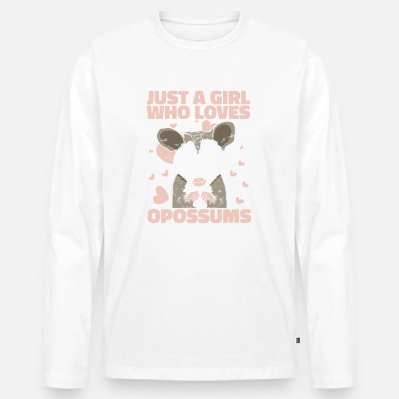 Opossum Possum Tier - Männer Premium Bio Langarmshirt - Weiß