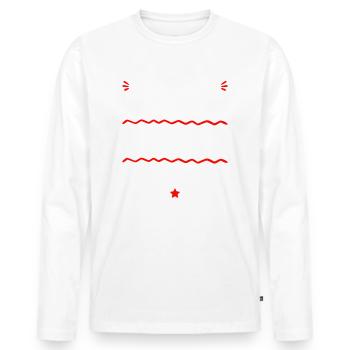 Super papa routier, cadeau fête des pères - T-shirt manches longues Premium bio Homme - blanc - Devant - Nico (187cm)