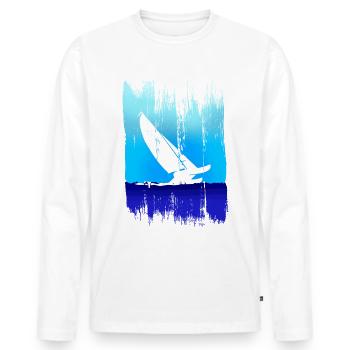 Catsailing Brush Strokes Look - Men's Premium Organic Long Sleeve Shirt - white - Front - Nico (187cm)