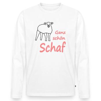 Ganz schön Schaf - Männer Premium Bio Langarmshirt - Weiß - Vorne - Nico (187cm)