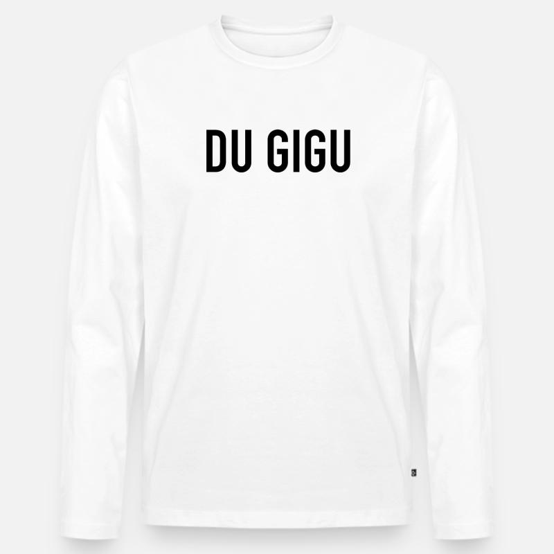 Du Gigu-Bärner - Männer Premium Bio Langarmshirt - Weiß