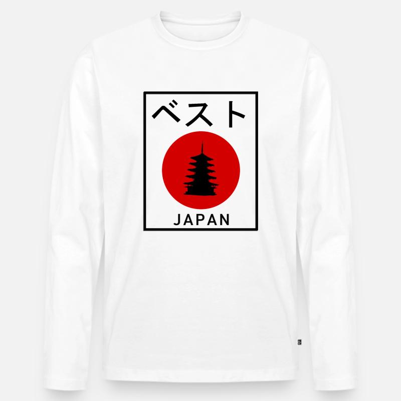 Japan - Männer Premium Bio Langarmshirt - Weiß