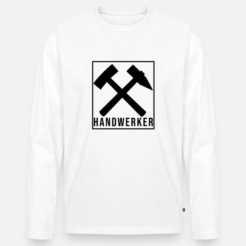 Handwerker - Männer Premium Bio Langarmshirt - Weiß