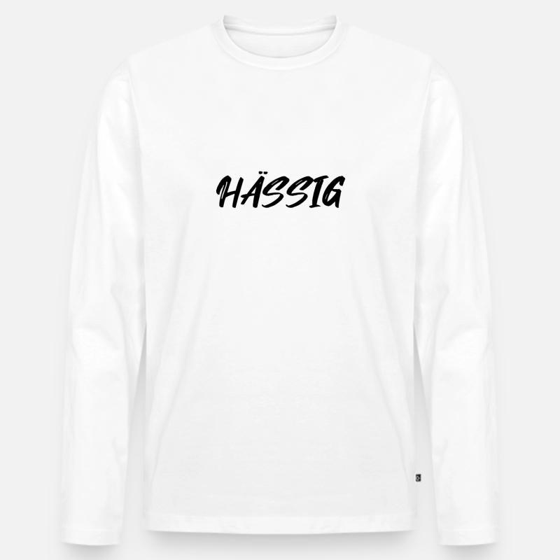 Hässig - Männer Premium Bio Langarmshirt - Weiß