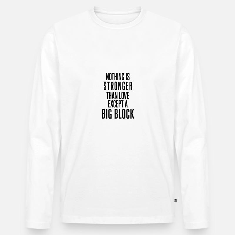 V8 Big Block Motor - Männer Premium Bio Langarmshirt - Weiß