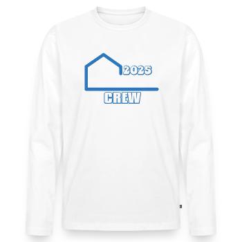 House Construction Crew 2025 - Men's Premium Organic Long Sleeve Shirt - white - Front - Nico (187cm)