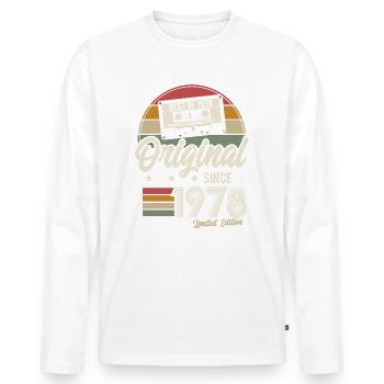 Original seit 1978 Vintage Retro Geburtstag - Männer Premium Bio Langarmshirt - Weiß - Vorne - Nico (187cm)
