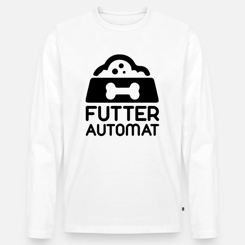 Futterautomat - Hund - Männer Premium Bio Langarmshirt - Weiß
