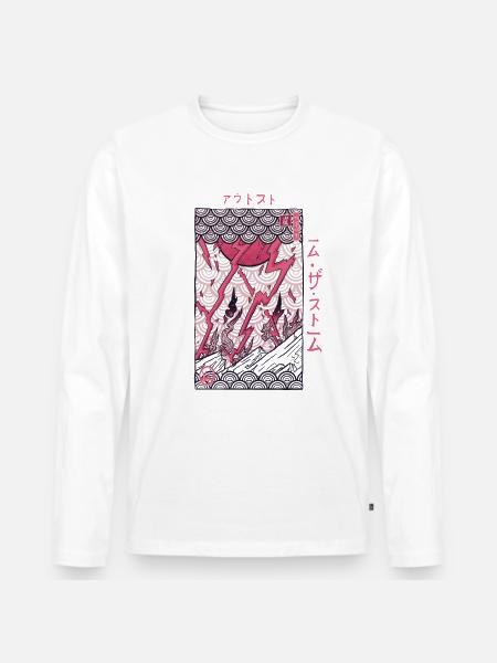Sturm - Männer Premium Bio Langarmshirt - Weiß