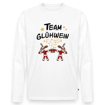 Glühwein Elch Team - Männer Premium Bio Langarmshirt - Weiß - Vorne - Nico (187cm)