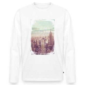 SmileyWorld New York City Skyline - Men's Premium Organic Long Sleeve Shirt - white - Front - Nico (187cm)