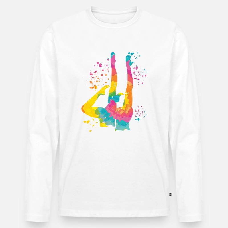 Artistic Swim Team Synchronschwimmen - Männer Premium Bio Langarmshirt - Weiß